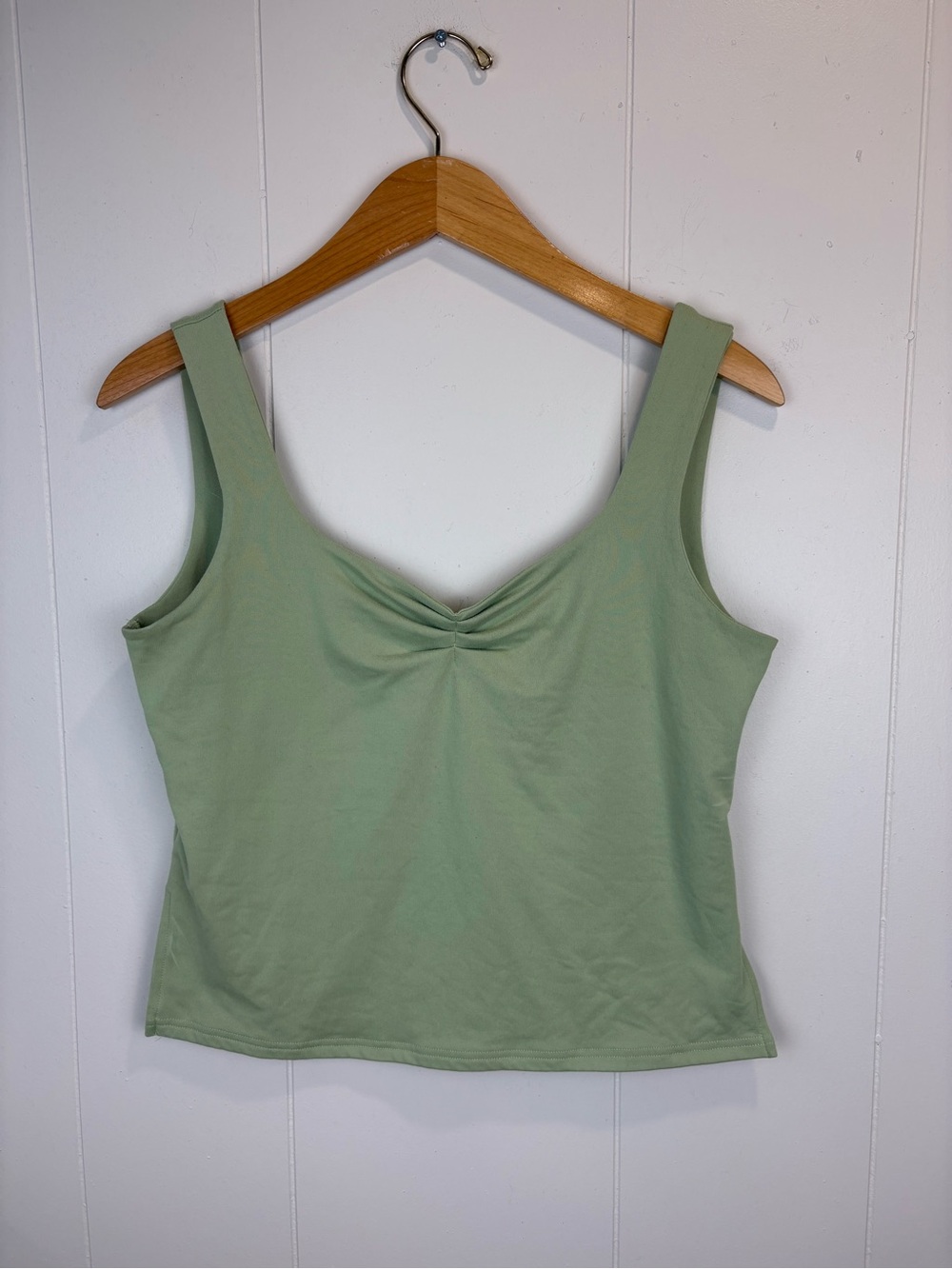 Clean Girl Ruched Bust Green Crop Top